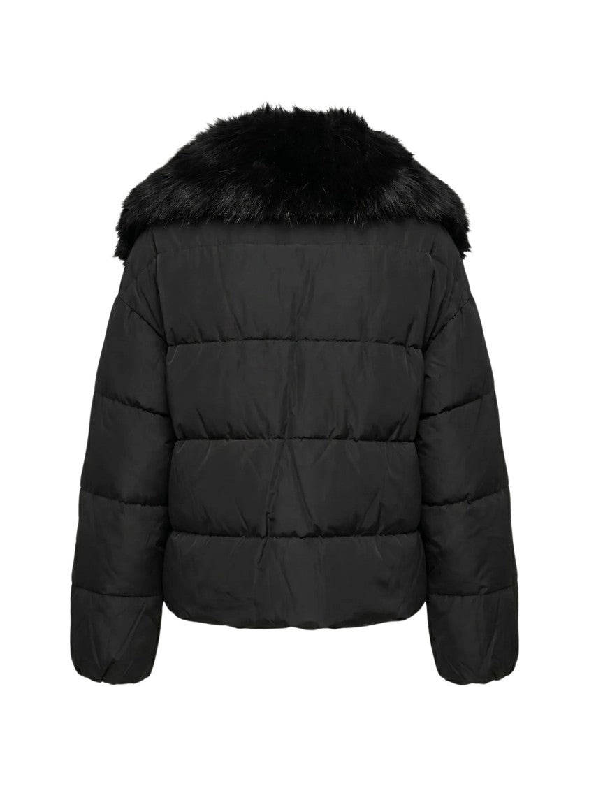 Twin-Set Piumino Faux Fur Collar Cropped Down Jacket