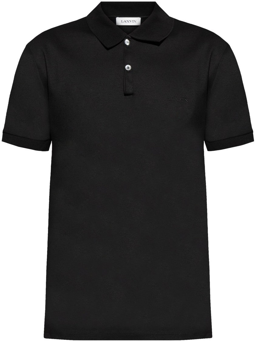Lanvin Black Polo Classique Tailored Cotton Polo