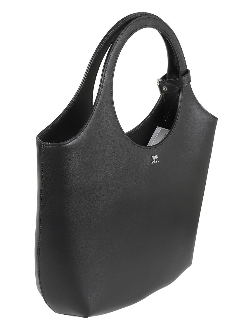 Courrèges Black Calf Leather Handbag