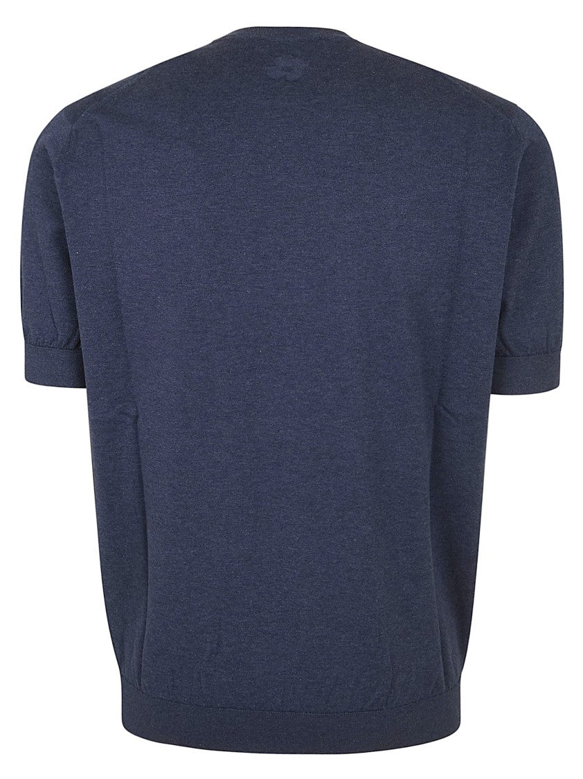 Lardini Short-Sleeved Crew Neck Sweater With Ribbed Cuffs