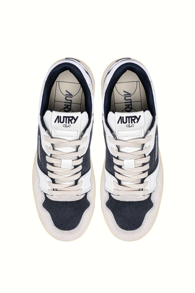 Autry Low-Top Sneakers With Textured Panels And Blue Accents