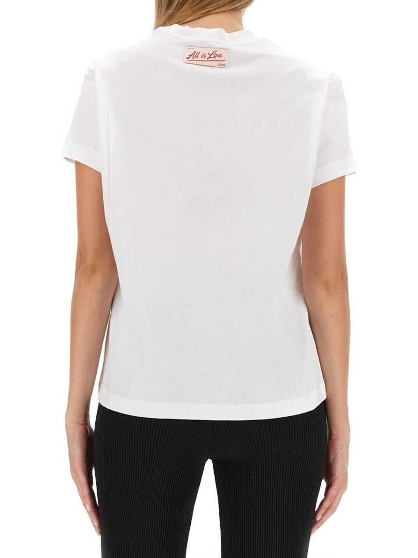 Stella Mccartney Round Neck T-Shirt With Bold Logo Print
