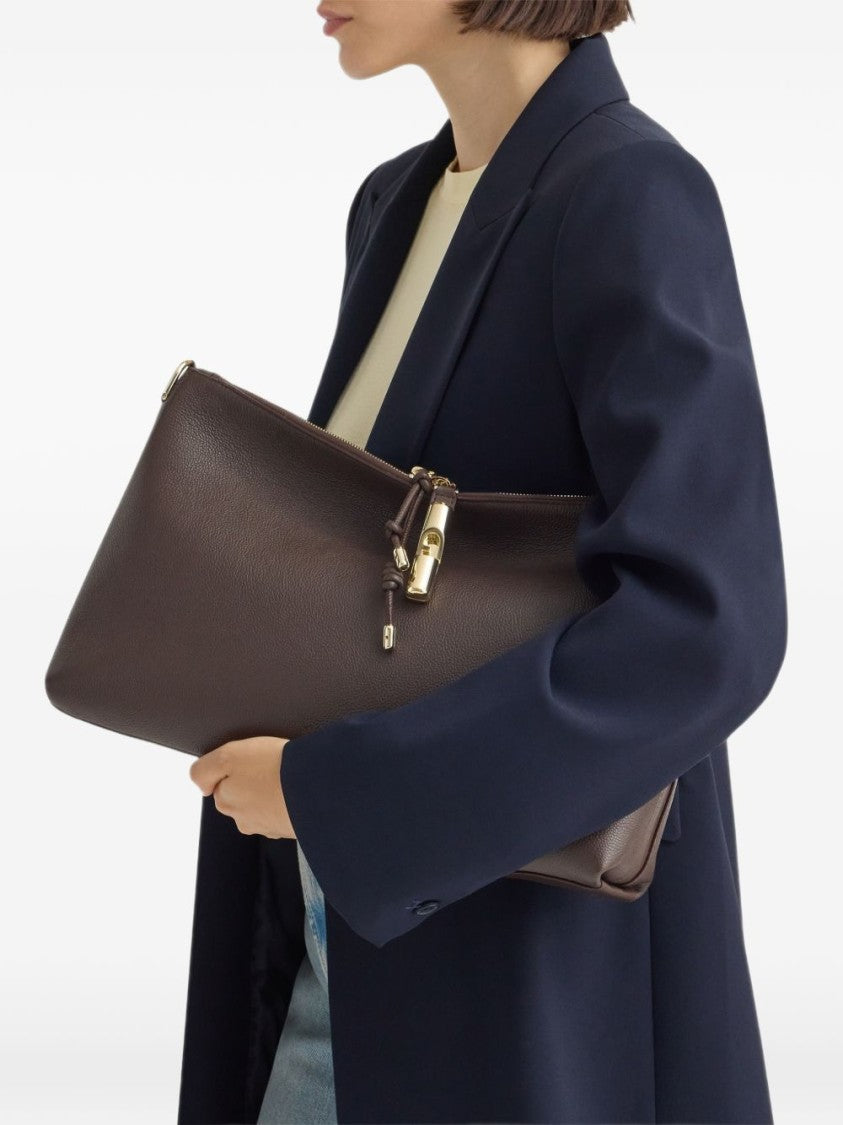 Furla Textured Leather Gold Hardware Bag