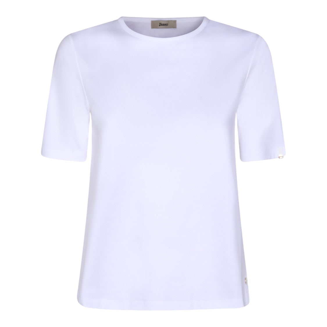Herno Minimalist White T-Shirt With Round Neckline