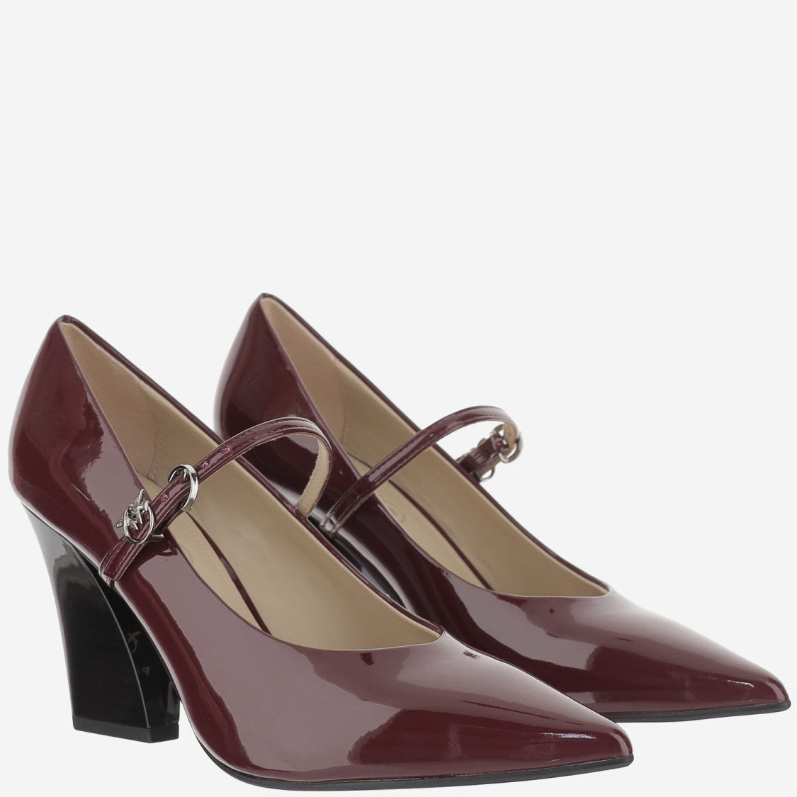Pinko Pointed Toe Shiny Leather Pumps