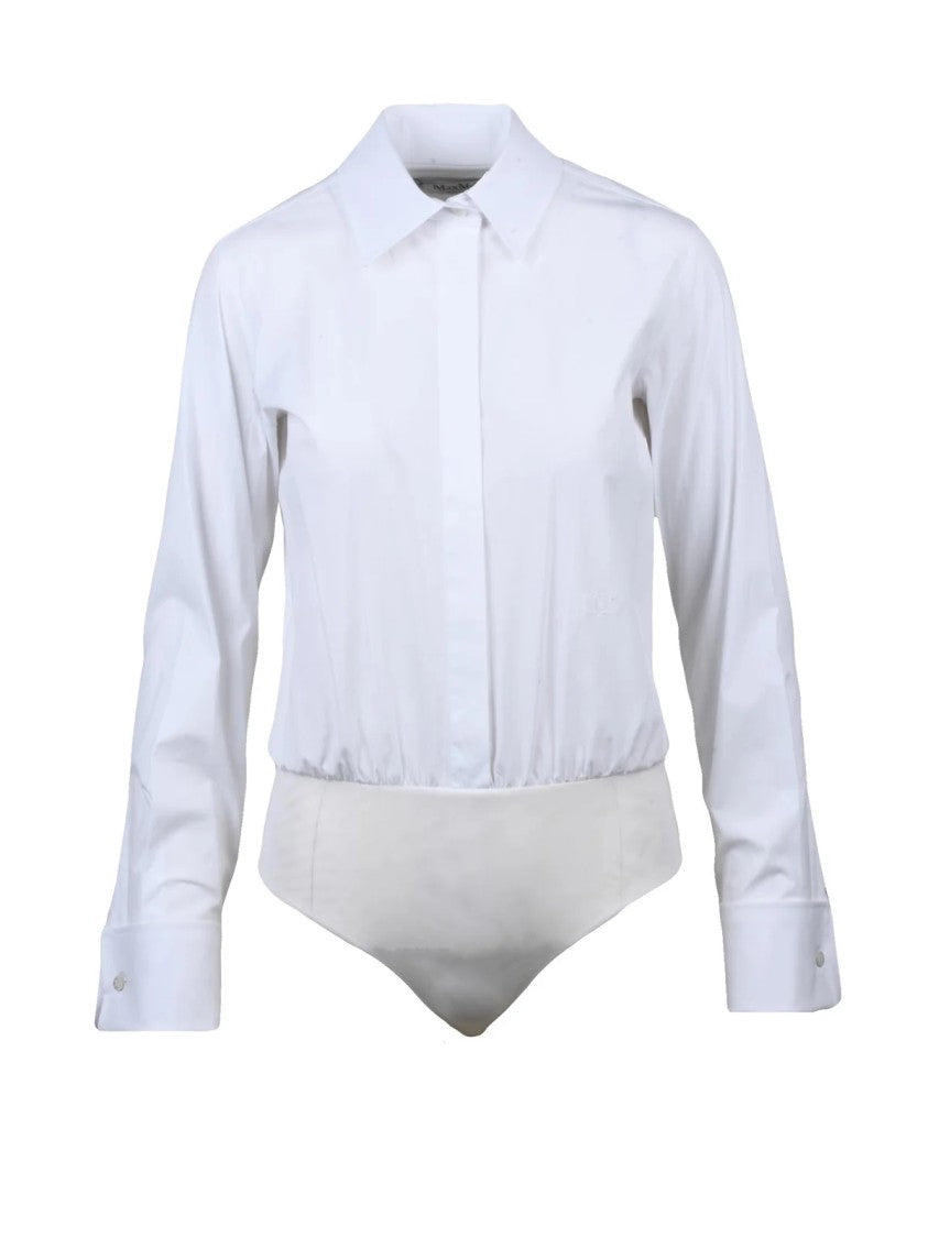 Max Mara White Cotton Stretch Bodysuit