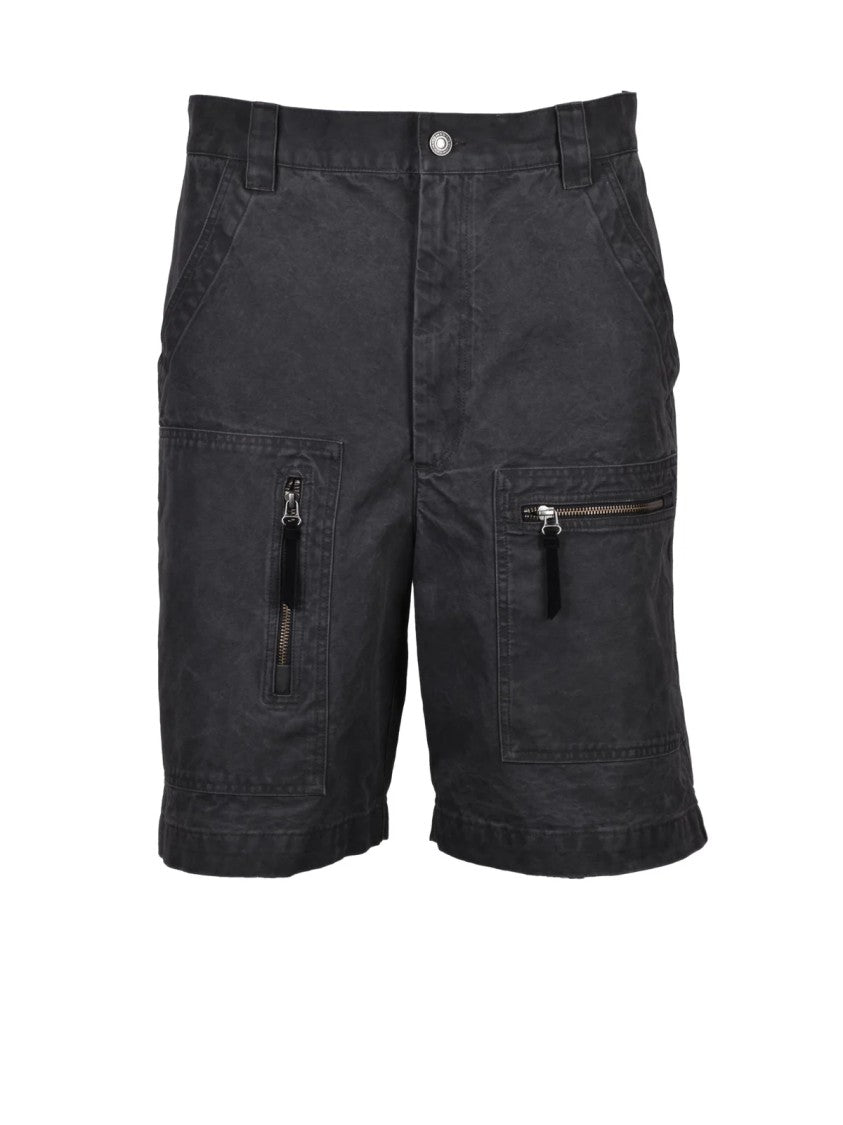 Isabel Marant Mid-Thigh Relaxed Fit Cotton Shorts