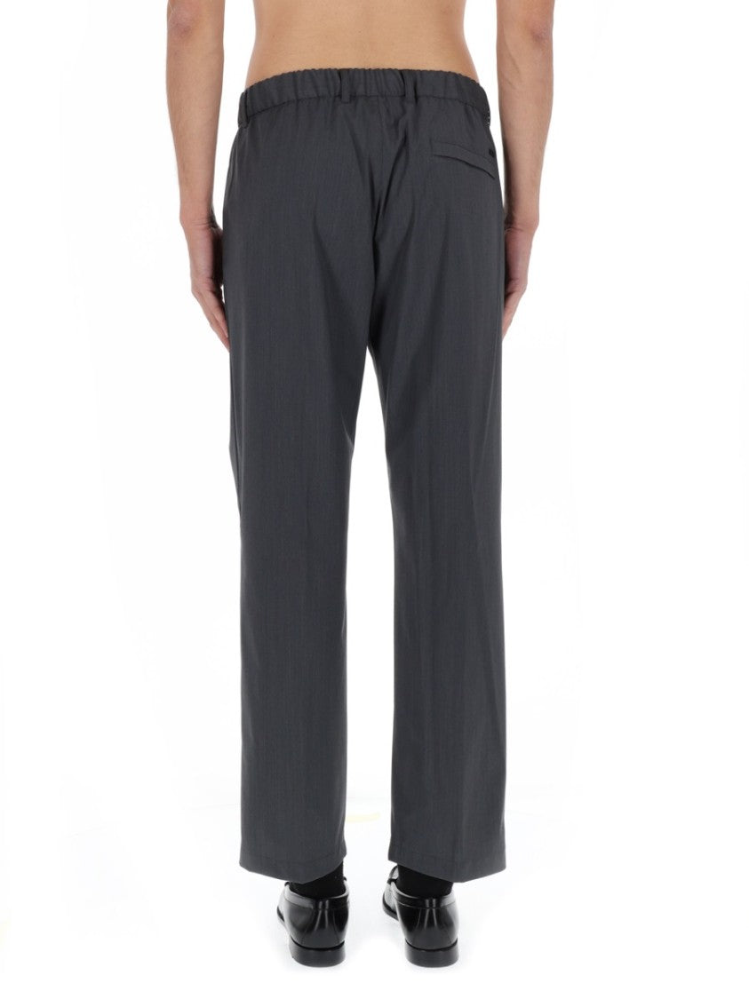 Herno Neutral Tailored Straight-Leg Wool-Blend Pants