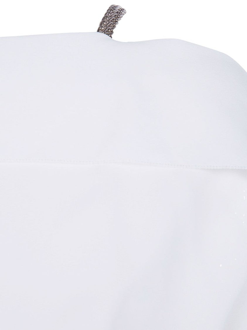 Lanvin White Off-Shoulder Ruffled Long Sleeve Top