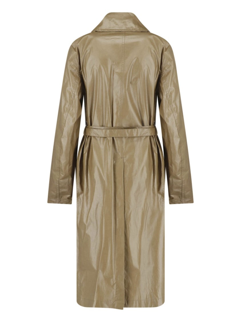 Lemaire Khaki Coated Cotton Short Belted Coat