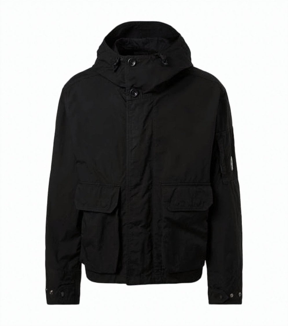 C.P. Company Hooded Black Jacket With Functional Design