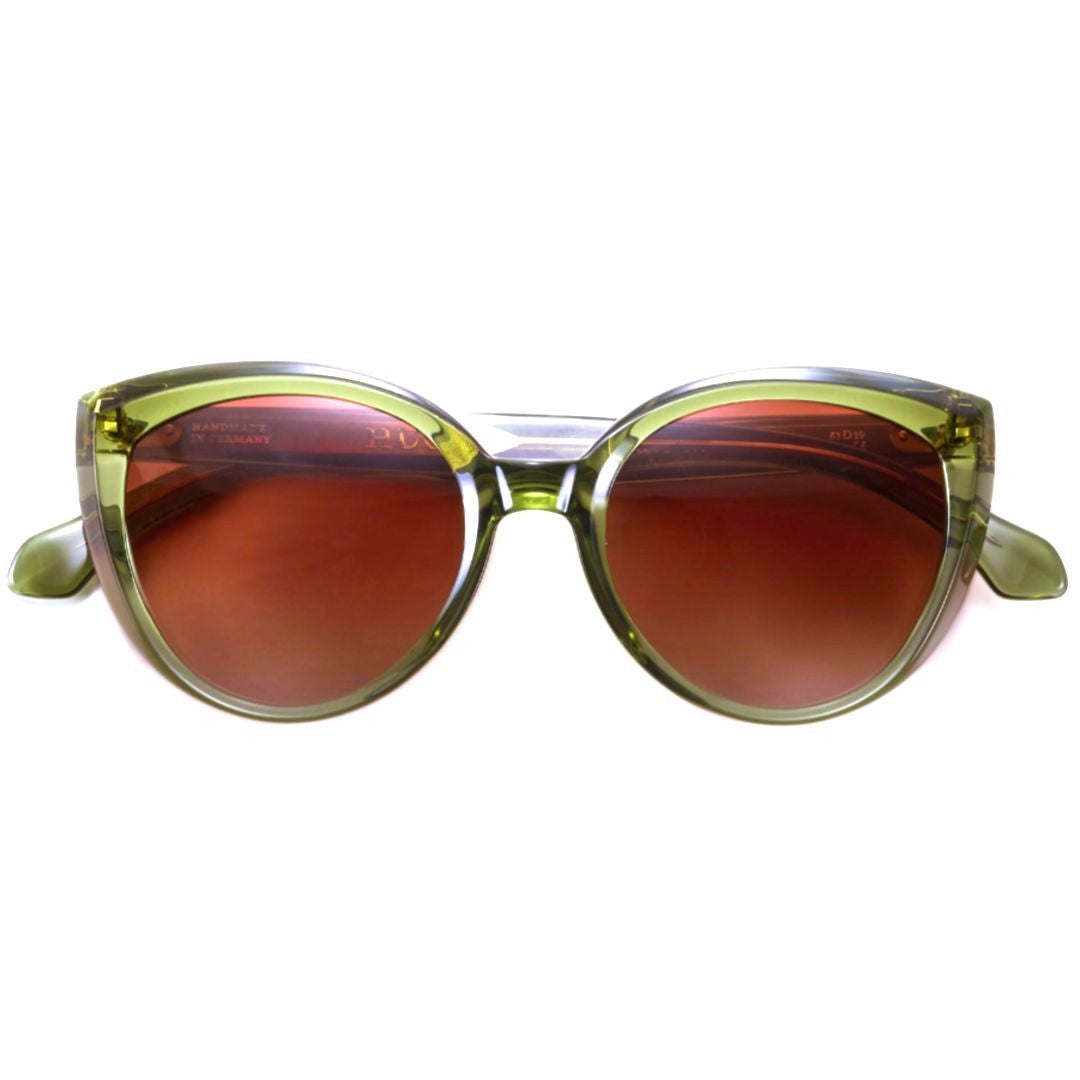 Hug Gladys Translucent Green Cat-Eye Sunglasses With Gradient Lenses