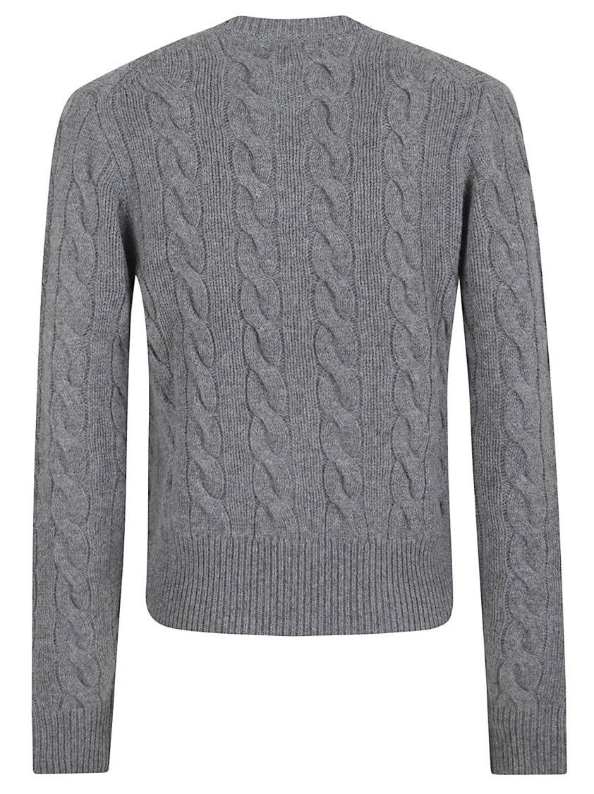Polo Ralph Lauren Cable-Knit Cardigan In Grey Italian Wool