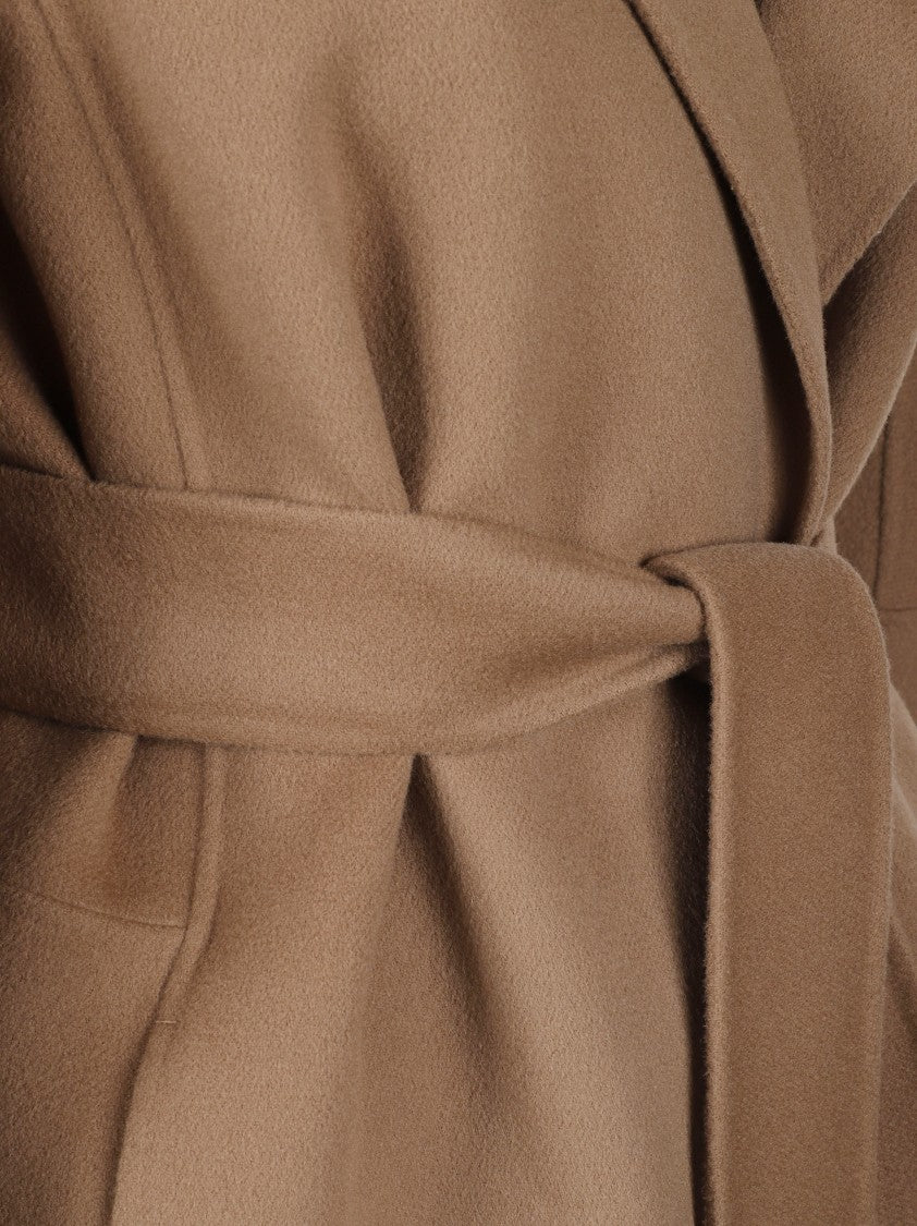 Max Mara Tailored Brown Coat With Wide Lapel