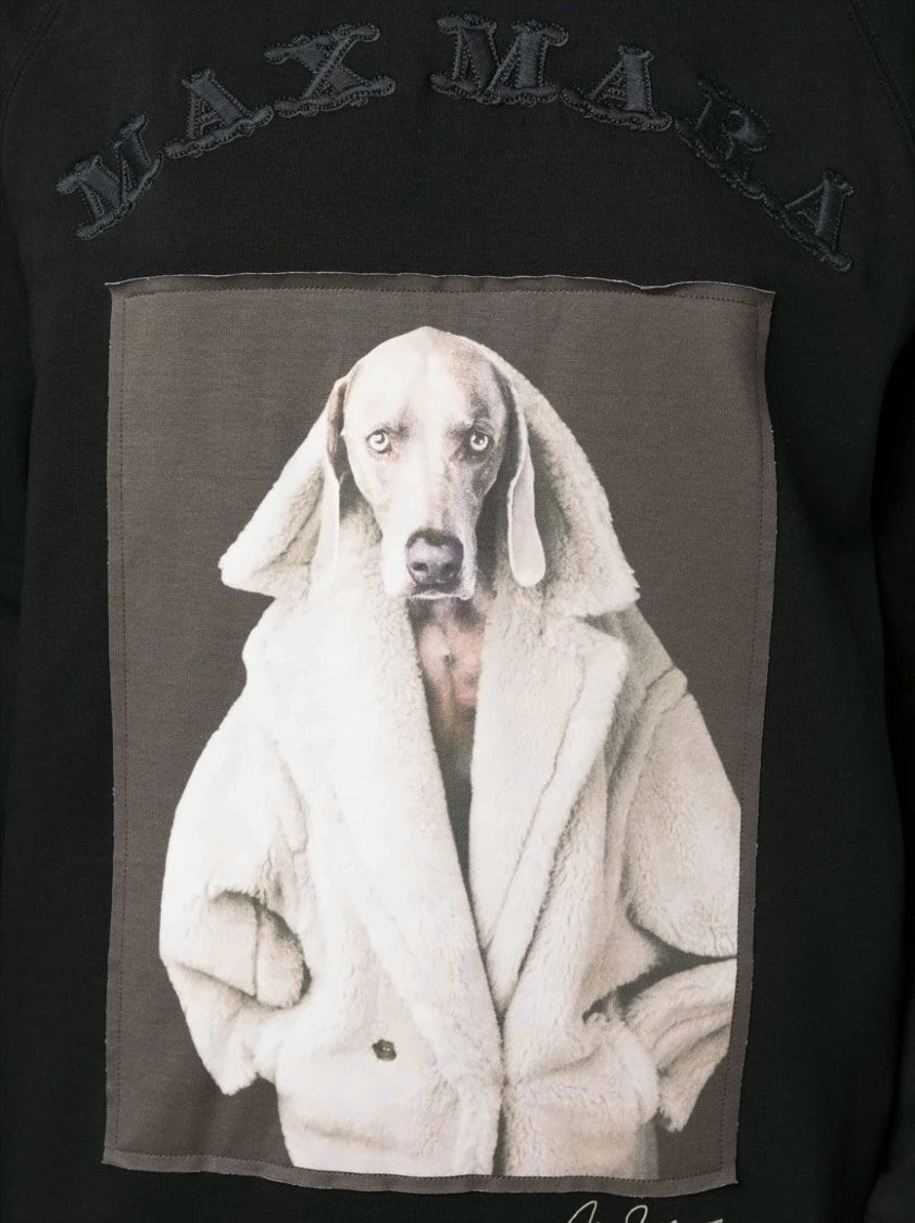 Max Mara Graphic Black Cotton Hoodie