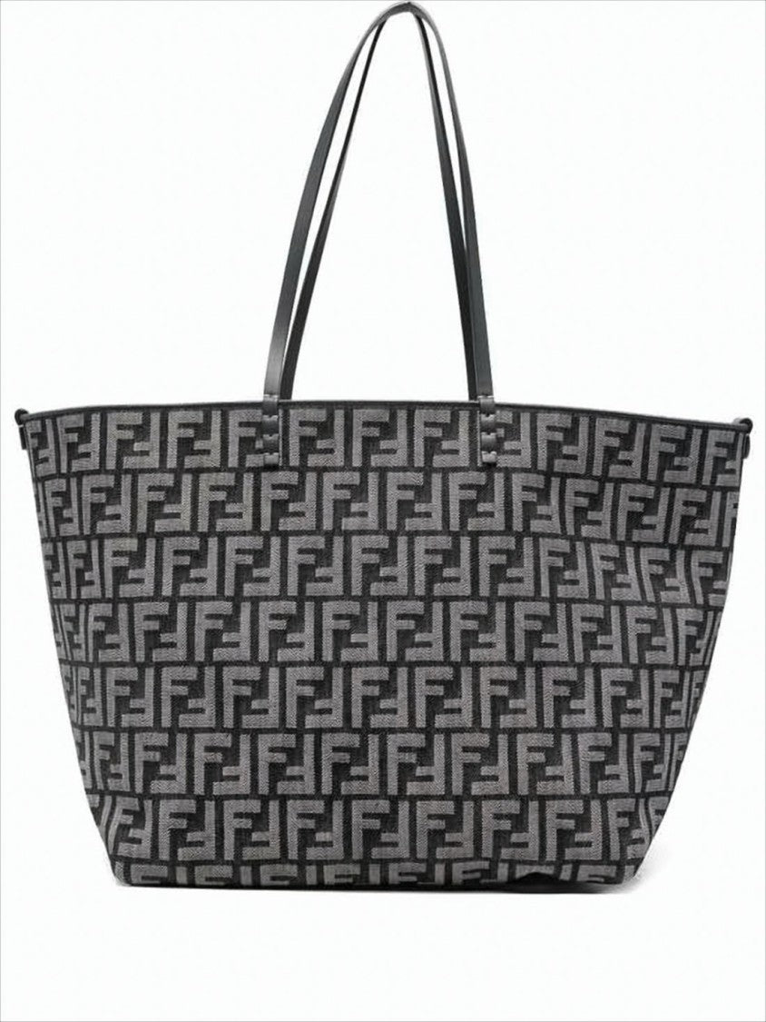 Fendi Geometric Monogram Tote Bag With Leather Accents
