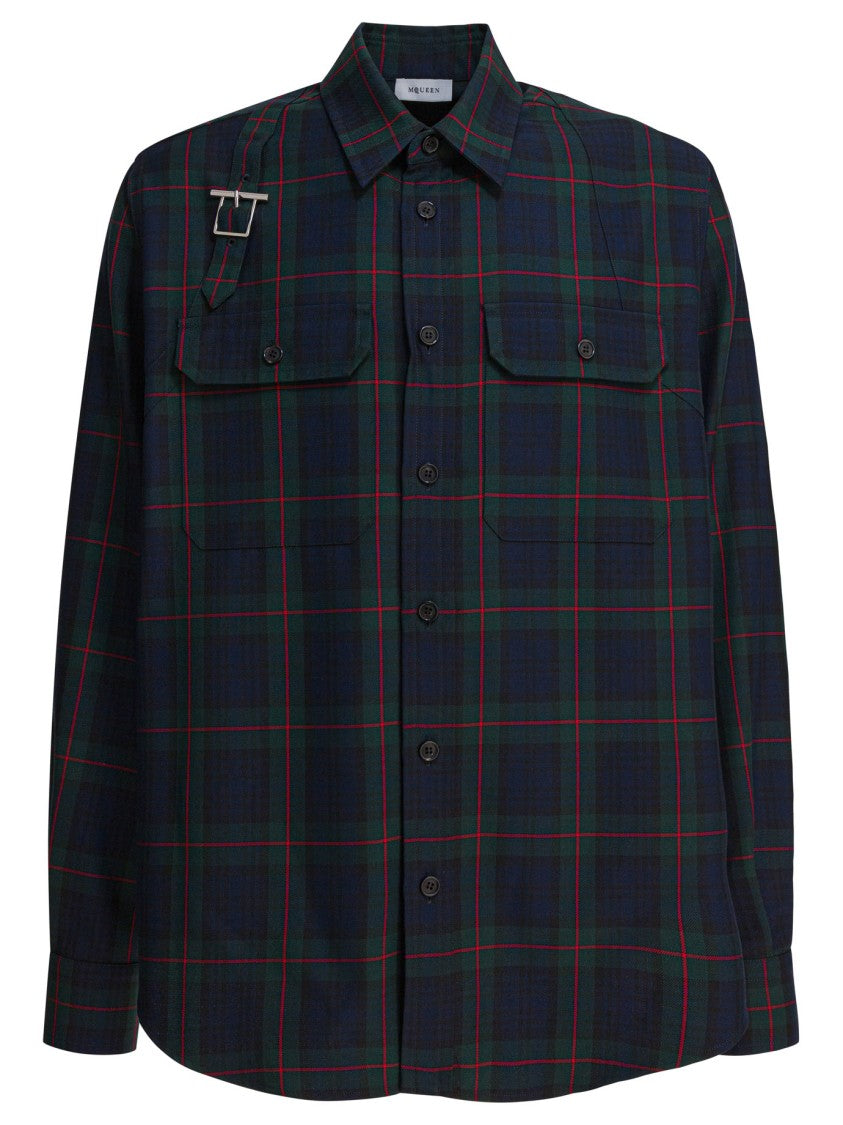 Alexander Mcqueen Plaid Casual Shirt With Structured Collar