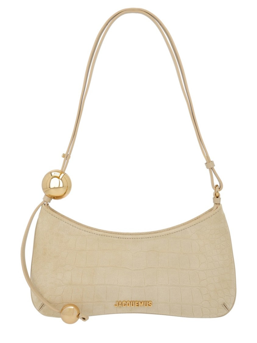 Jacquemus Black Bisou Perle Textured Cotton Shoulder Bag