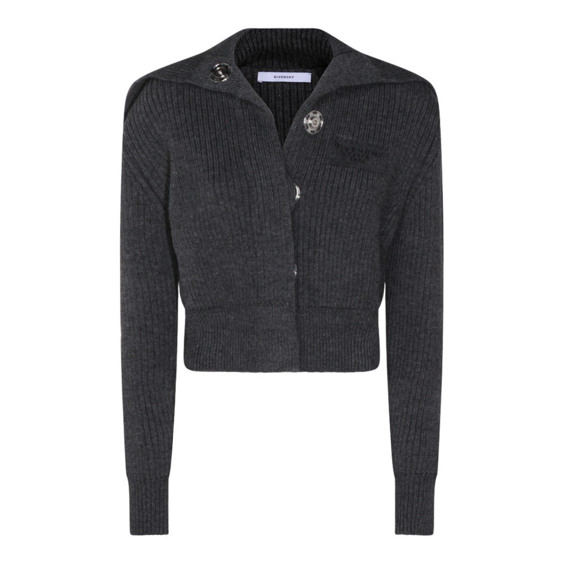 Givenchy Cropped Black Sweater With Ribbed Knit