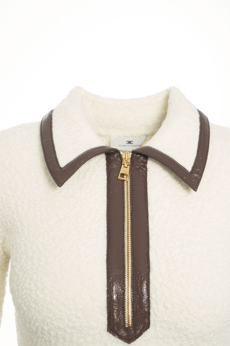 Elisabetta Franchi Knit Sweater With Polo Collar