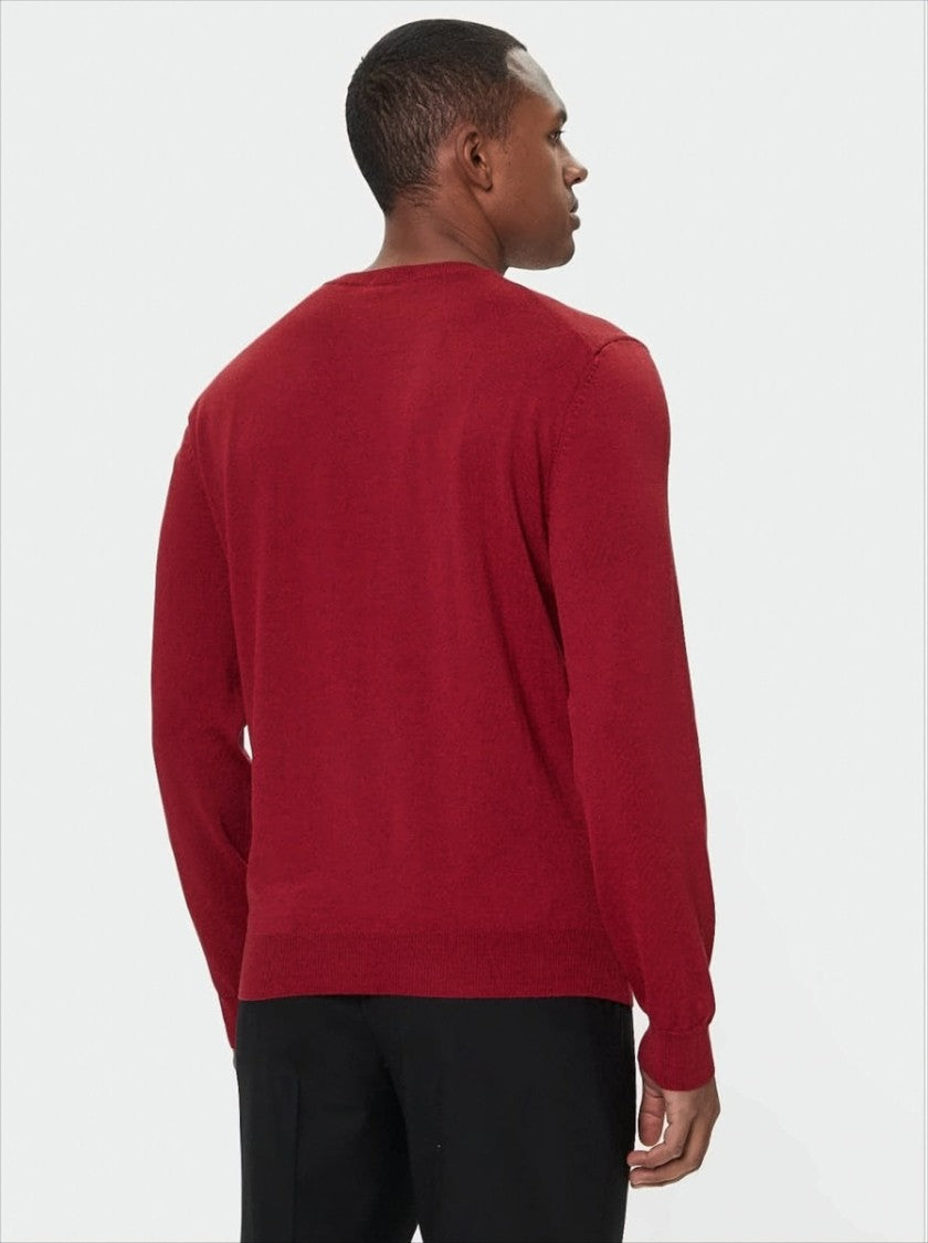 Boss Virgin Wool Sweater With Embroidered Logo Detail