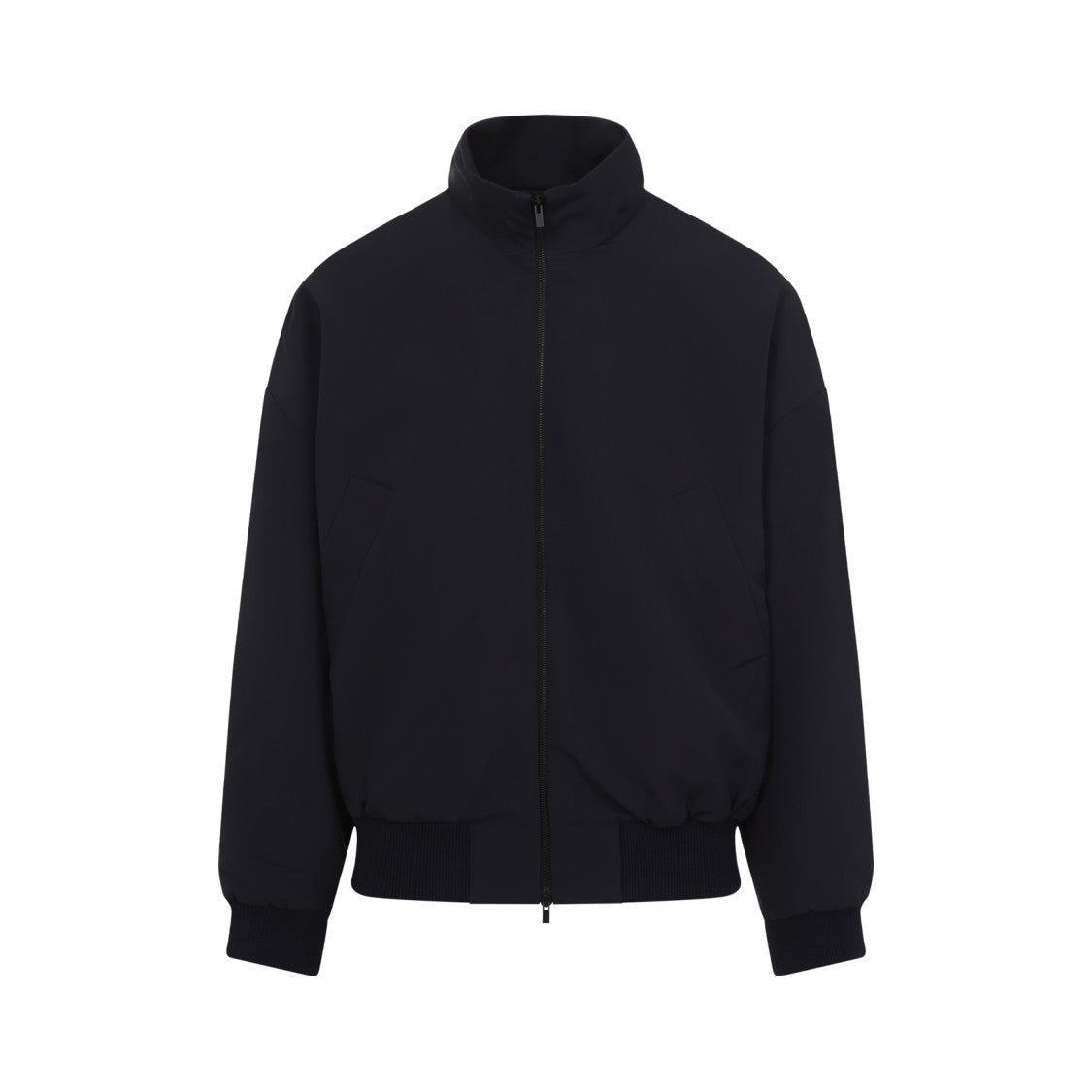 Fear Of God Navy-Blue Virgin Wool High Neck Track Jacket