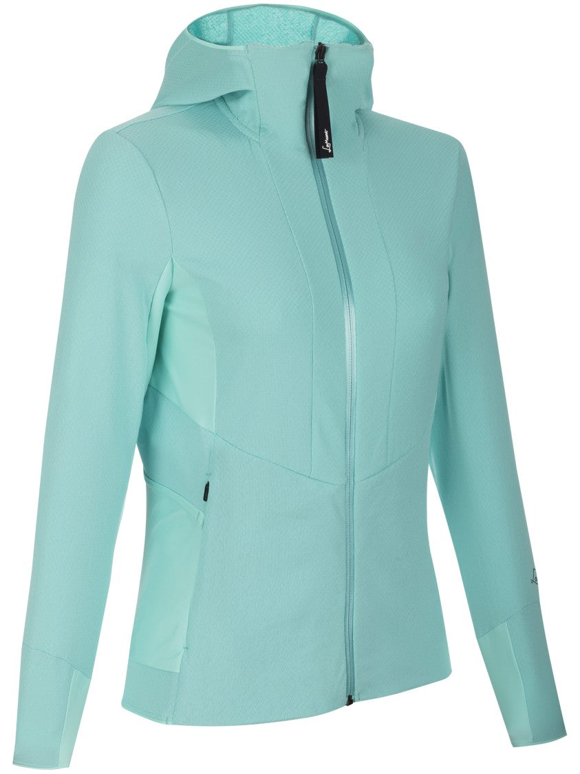 Lamunt Green Violet Full Zip Fitted Hoodie