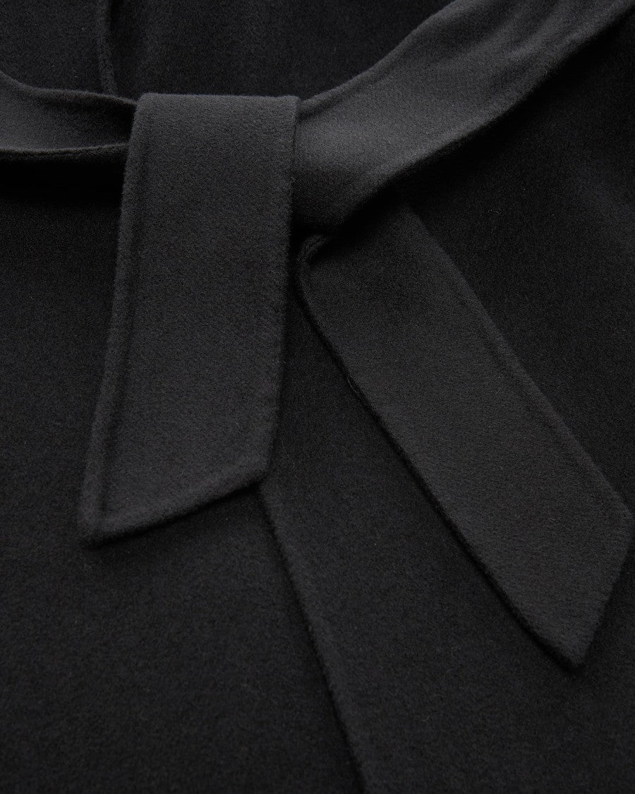 Max Mara Long Wrap Coat With Belted Waist And Kimono Sleeves