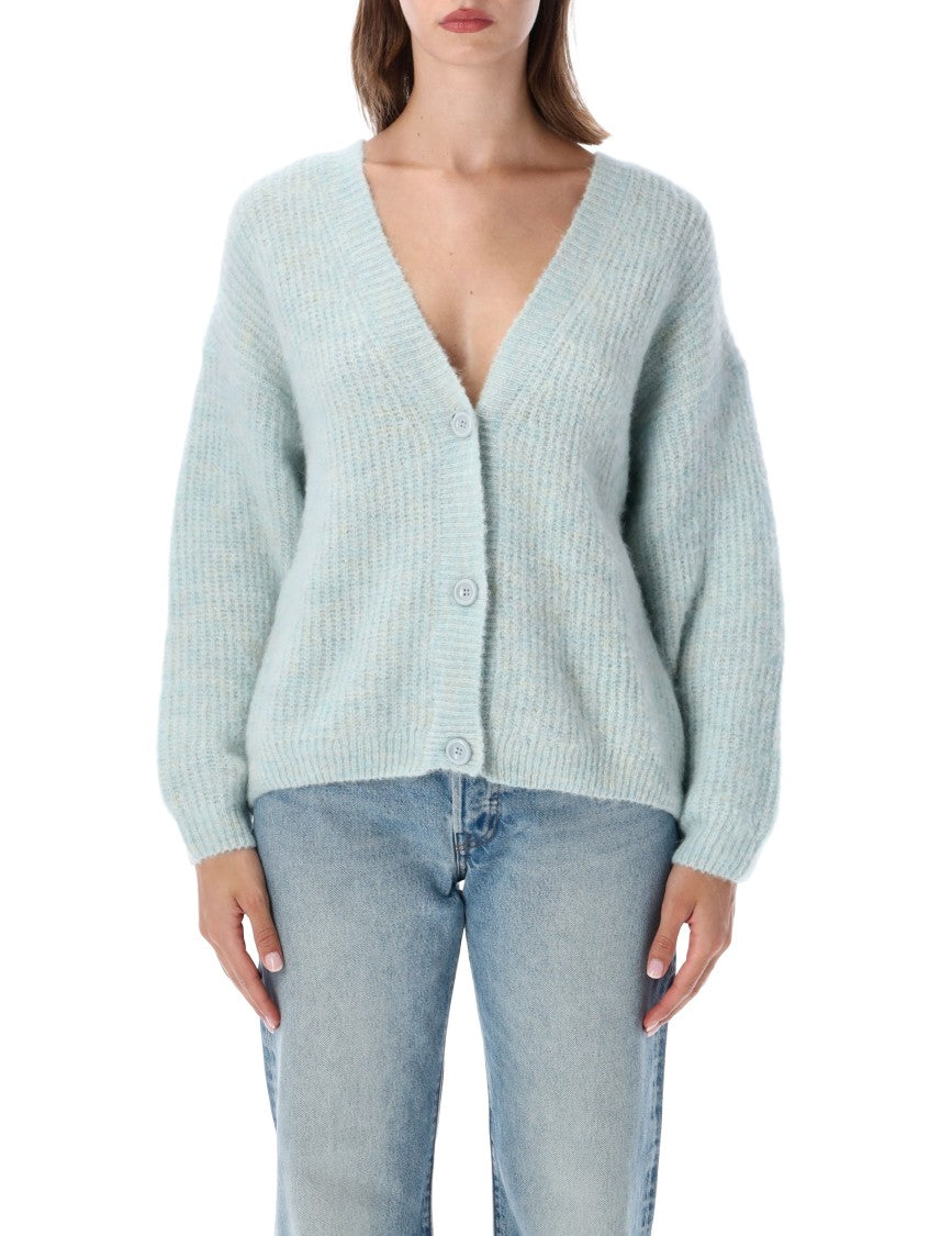 American Vintage East Fuzzy Knit V-Neck Cardigan