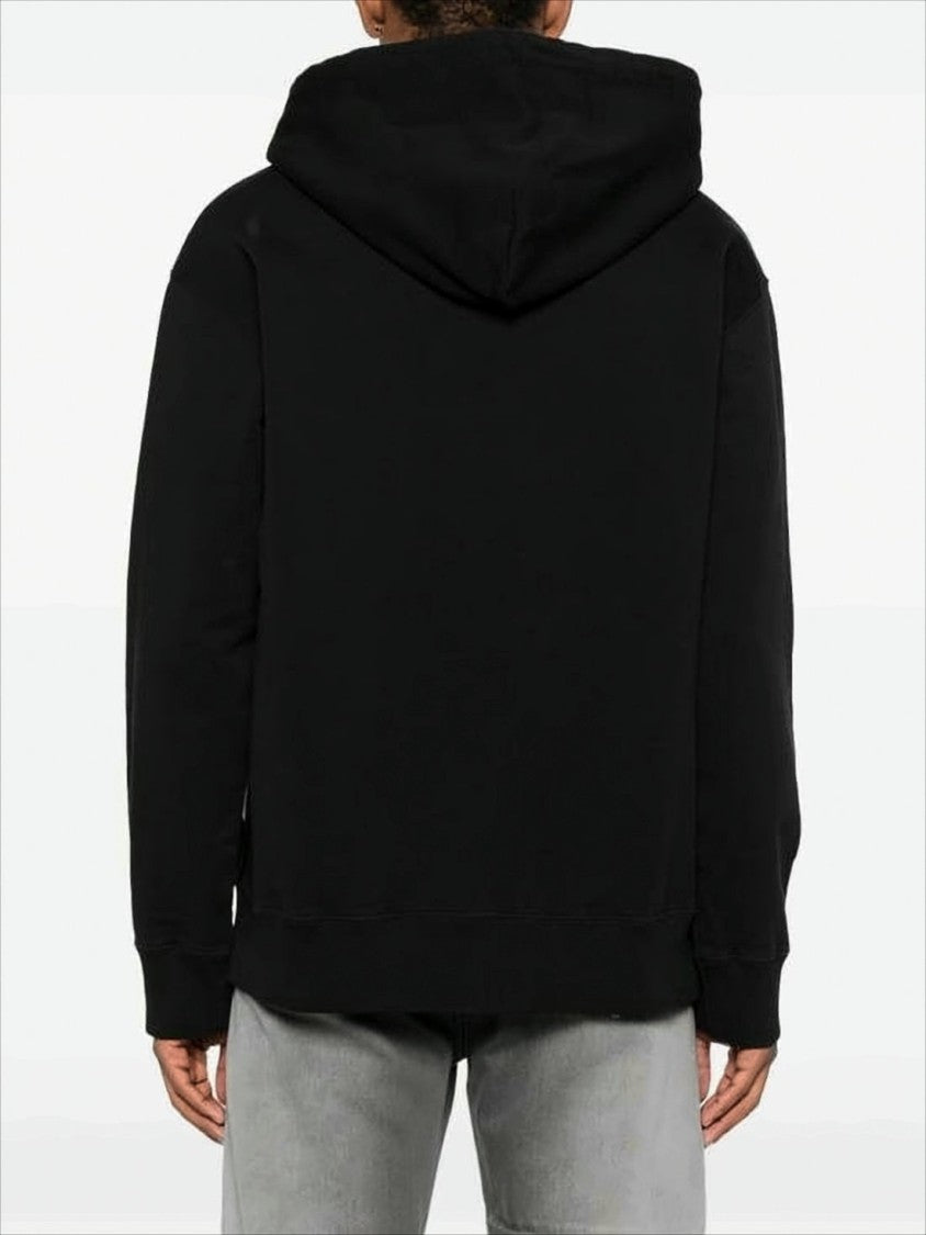 Mm6 By Maison Margiela Black Hoodie With Numeric Graphic