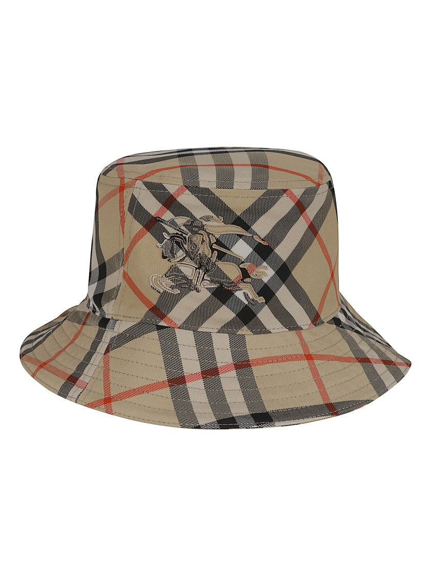 Burberry Woven Twill Bucket Hat With Equestrian Knight Design