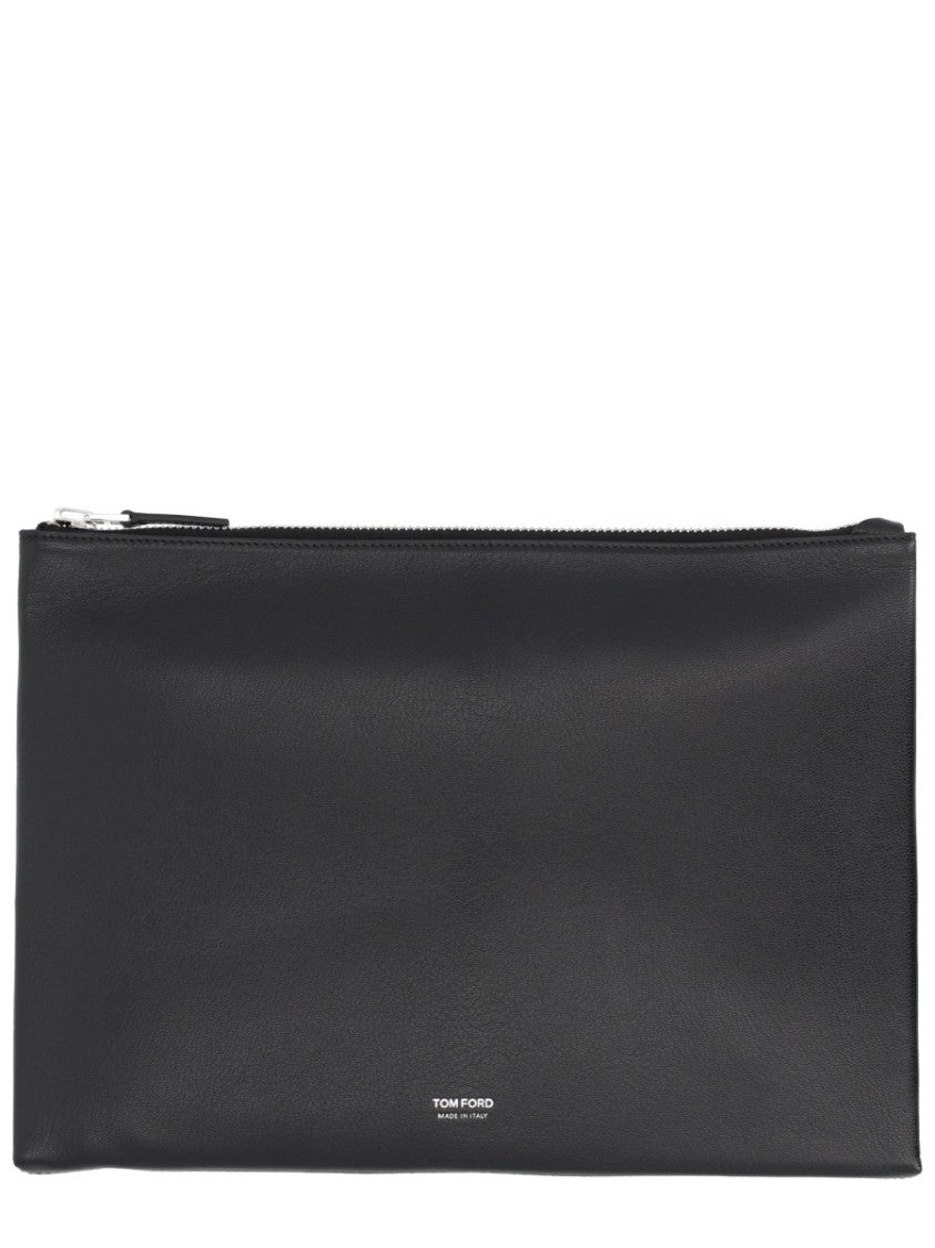 Tom Ford Leather Minimalist Zippered Clutch