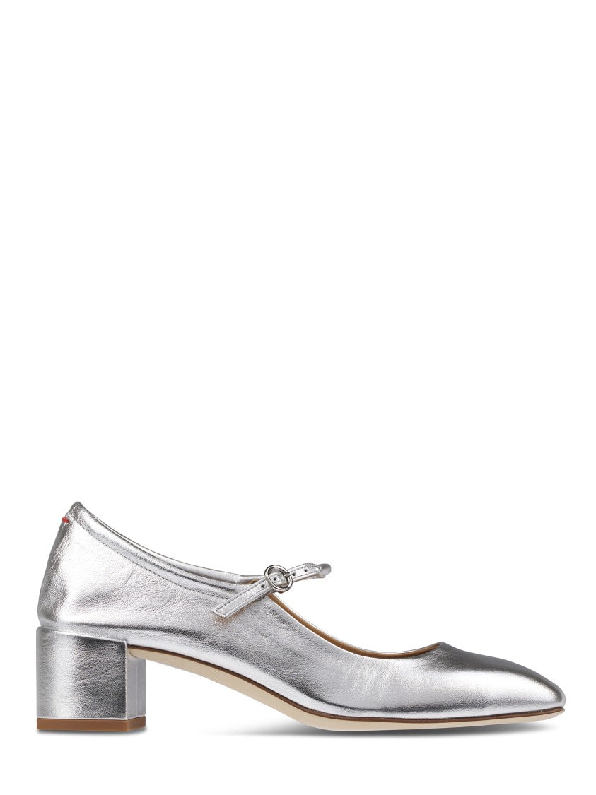 Aeydē Metallic Silver Sandals With Delicate Strap