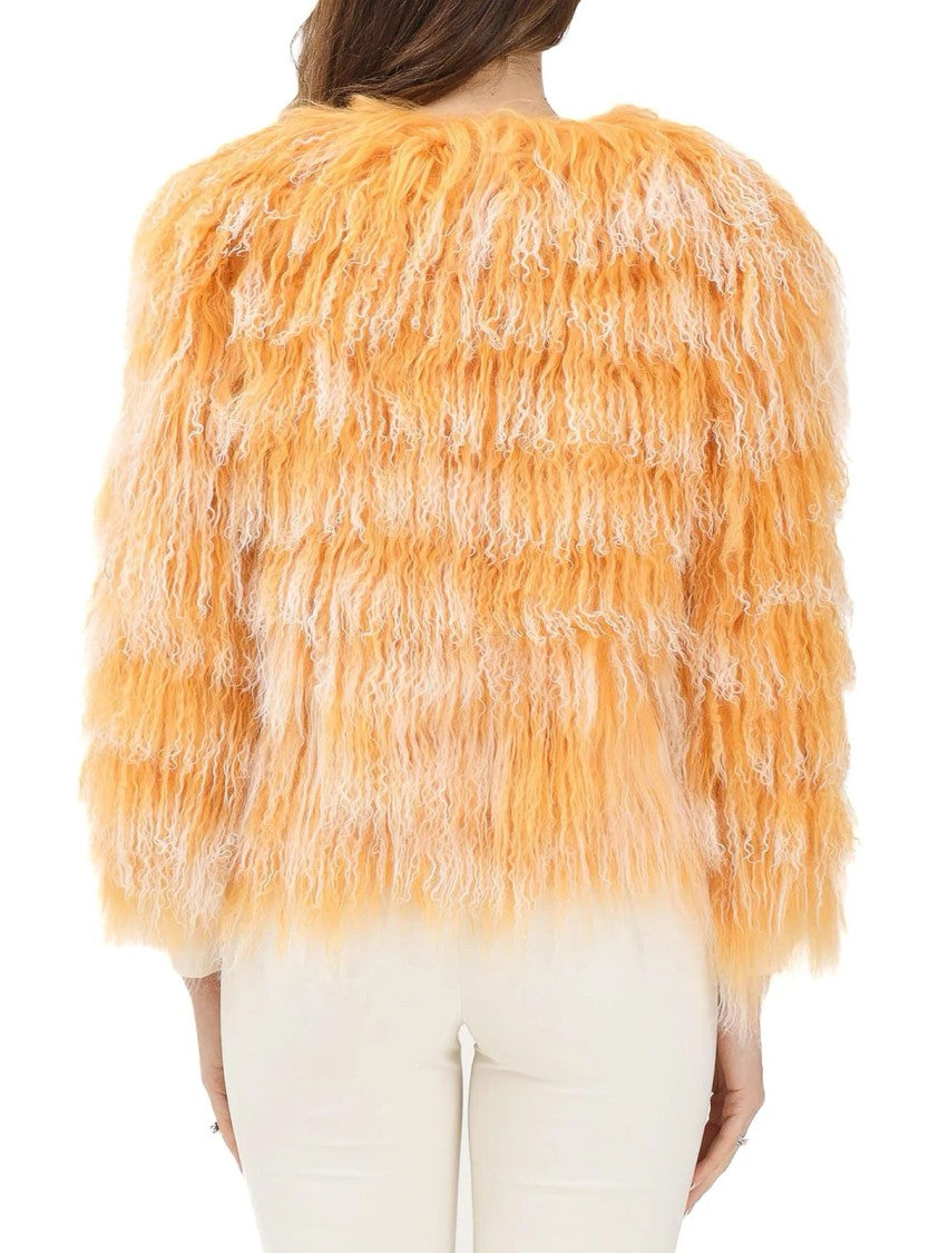Mehran Orange Hair Cropped Jacket