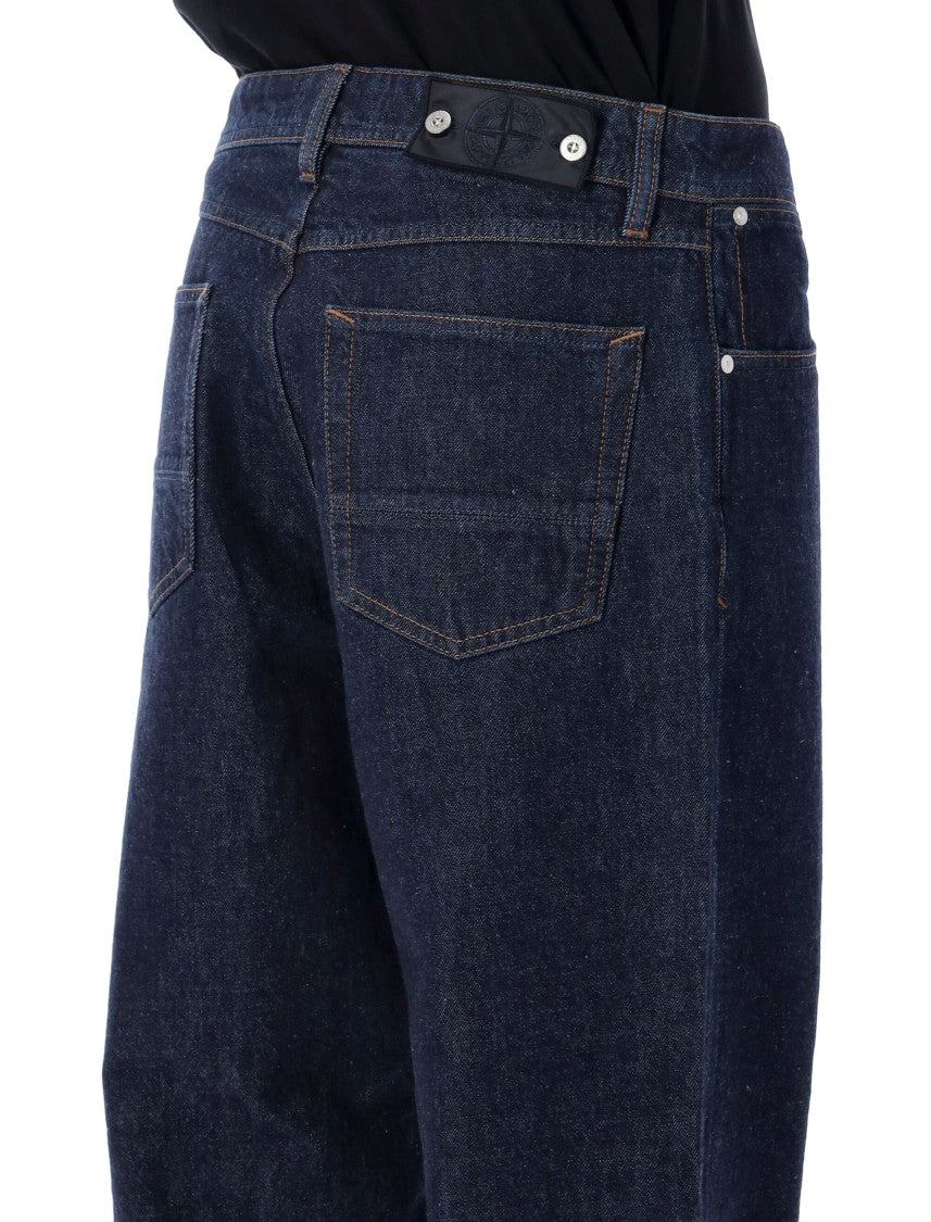 Stone Island Indigo Rinsed Denim Loose Jeans