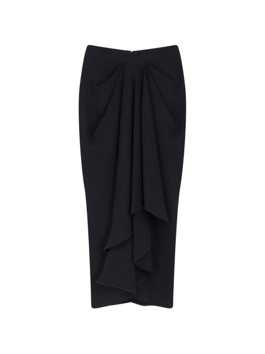 Givenchy Black Silk And Nylon Pencil Skirt