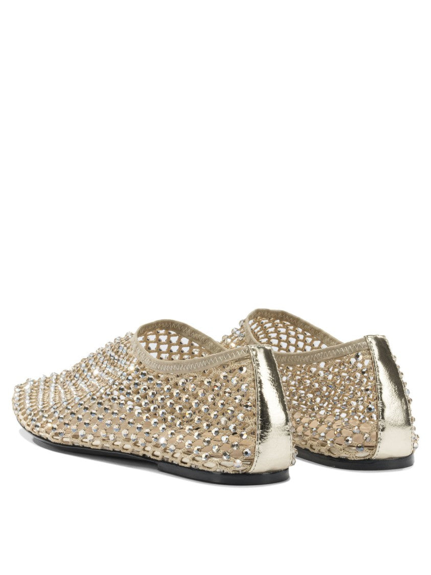 Strategia Reflective Mesh Ballerinas With Pointed Toe