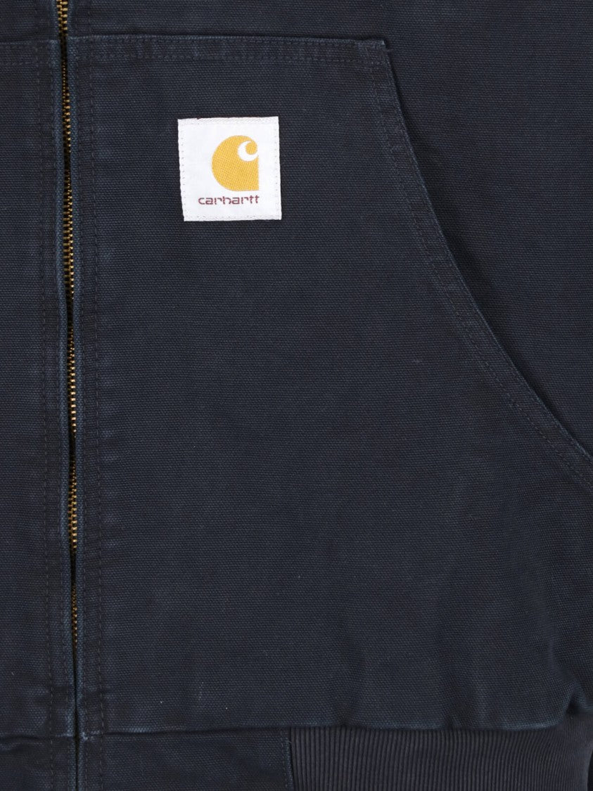 Carhartt Wip Black Og Active Organic Cotton Hooded Jacket