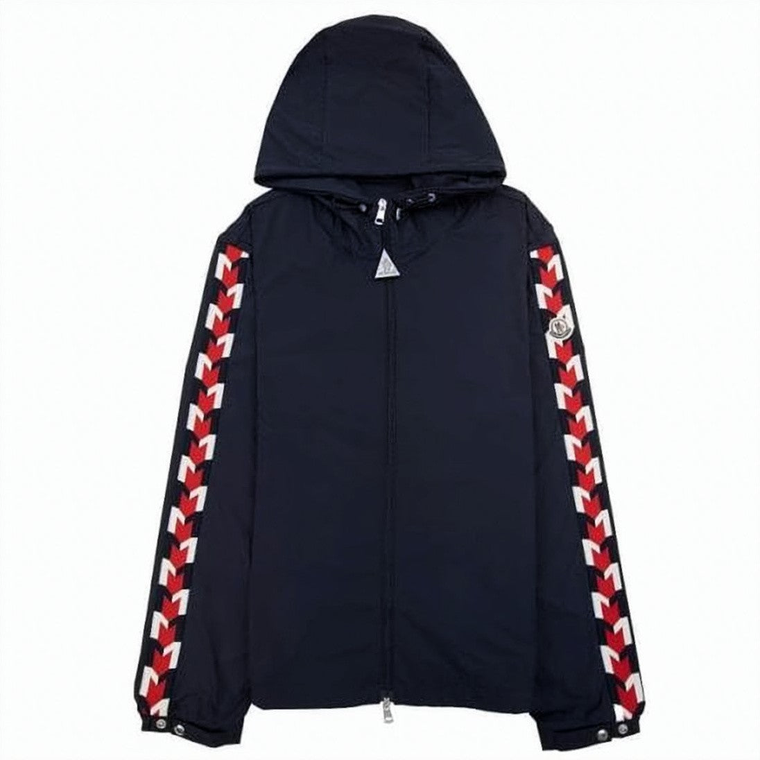 Moncler Casual Jacket With Geometric Patterned Sleeves