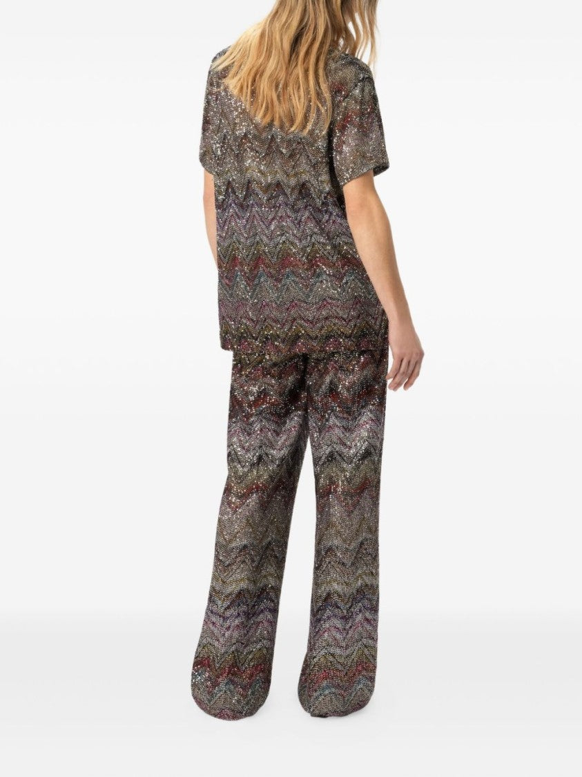 Missoni Zigzag Patterned T-Shirt With Lamé Threads