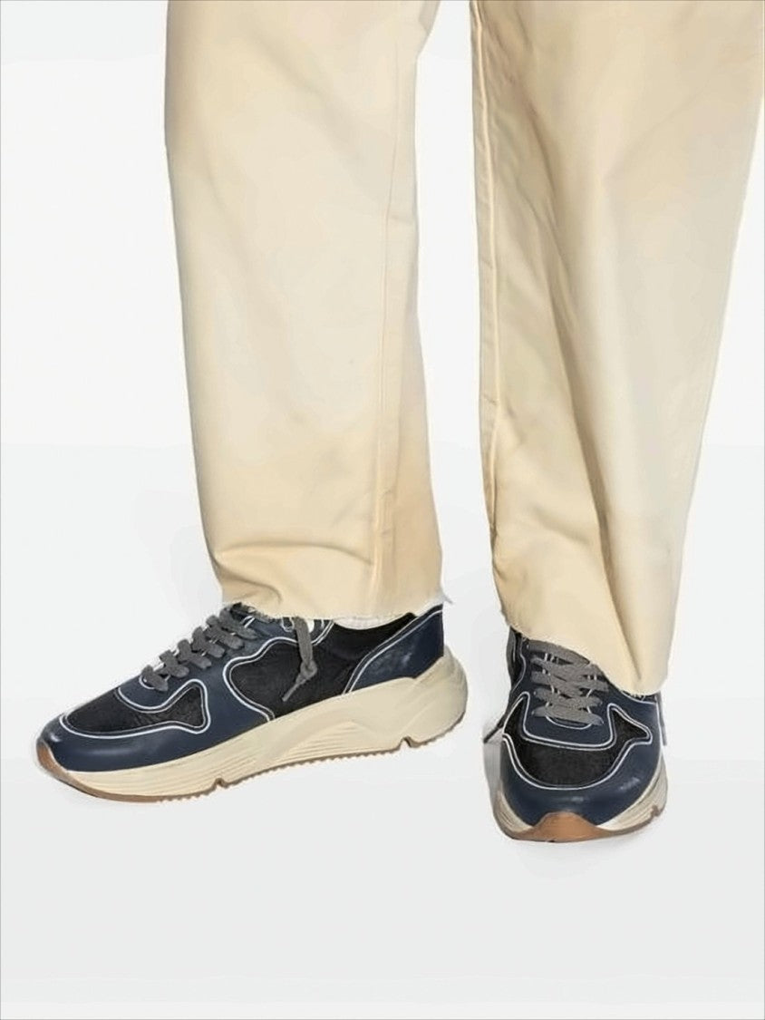 Golden Goose Nappa Leather Sneakers With Distressed Beige Sole And Star Detail