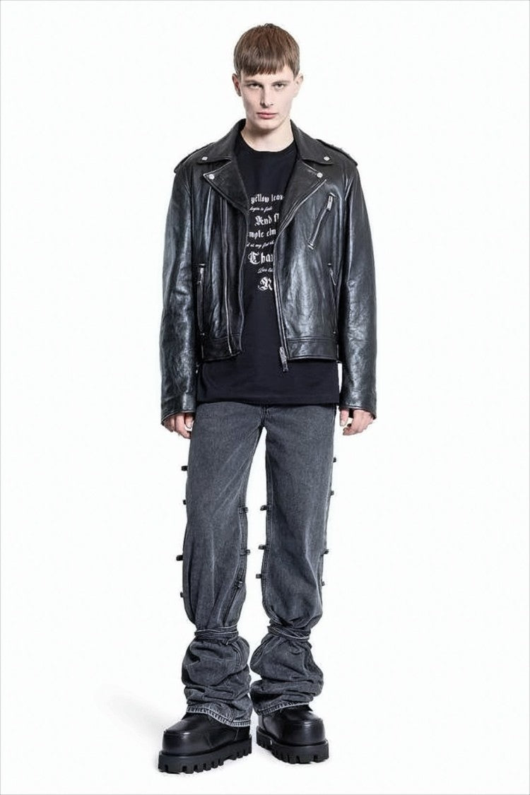 Alexander Mcqueen Black Short-Sleeve T-Shirt With Gothic Print