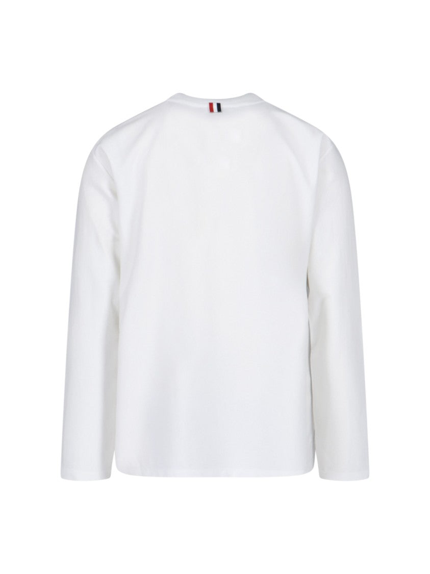 Thom Browne Logo Long-Sleeve T-Shirt – White
