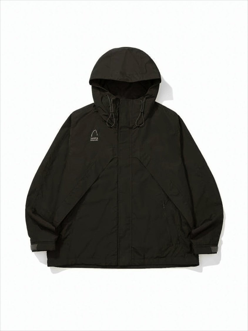 Sierra Designs Minimalist Black Nylon Jacket With Adjustable Hood