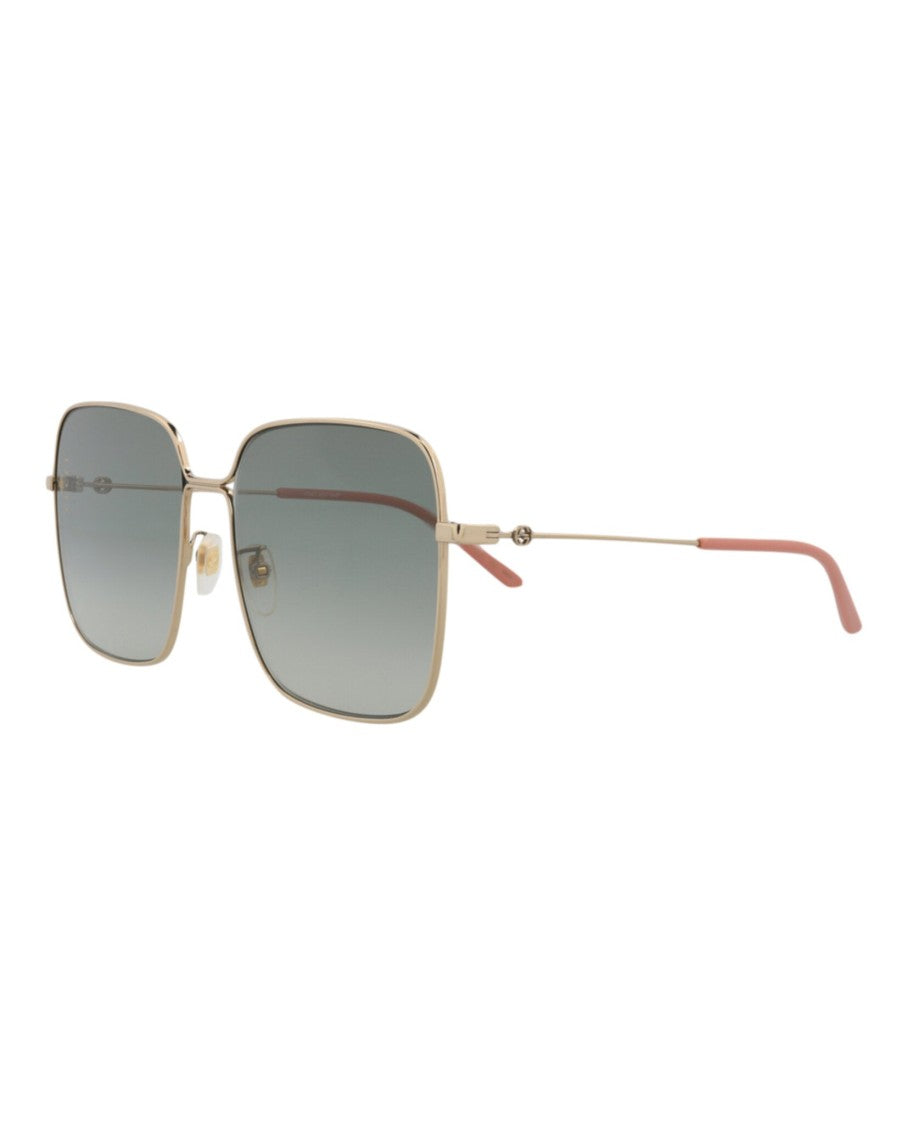 Gucci Square-Frame Metal Sunglasses