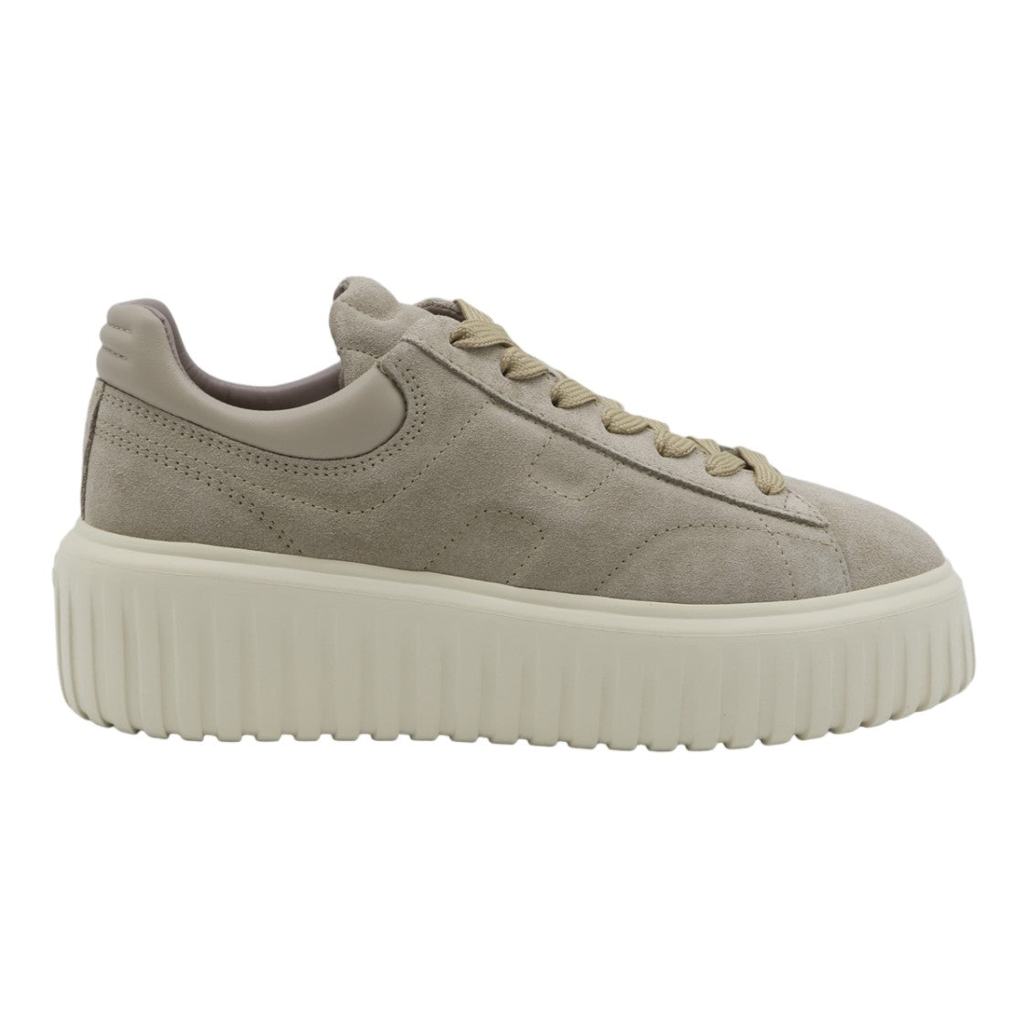 Hogan Ribbed Platform Sneakers In Soft Suede