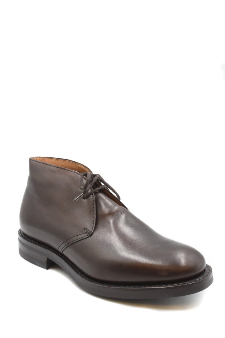 Church's Brown Two-Eyelet Stacked Sole Leather Boots