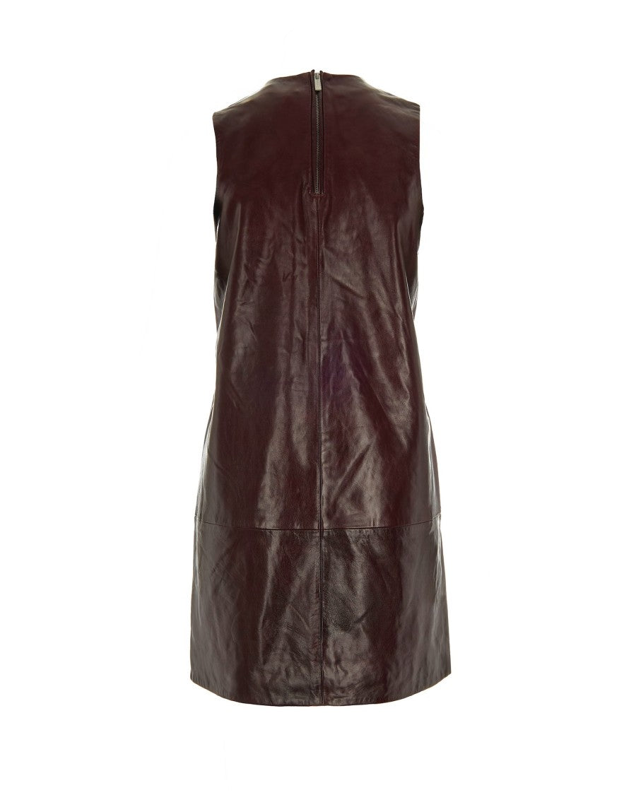 Remain Mini Faux Leather Dress - Bordeaux