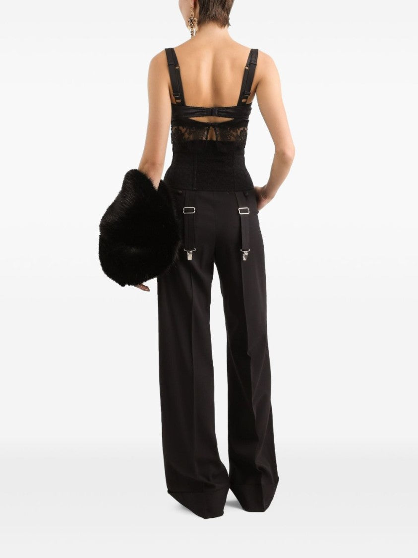 Dolce & Gabbana High-Waisted Flare Trousers With Pleated Front