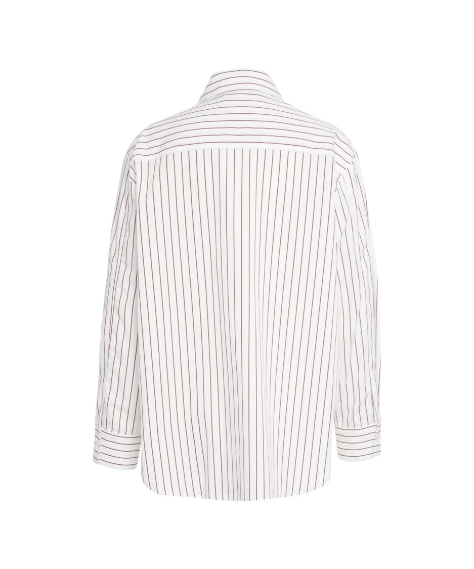 Kaos Embroidered White Shirt With Classic Collar And Buttoned Cuffs